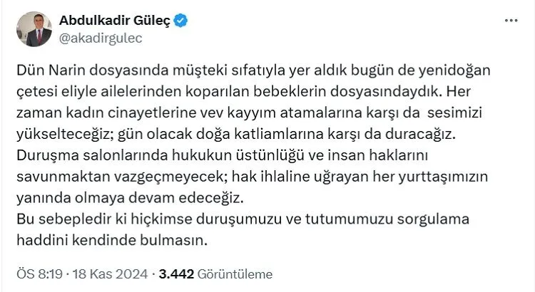 Diyarbakir Barosundan Narin Ve Yenidogan Cetesine Iliskin Aciklama (1)