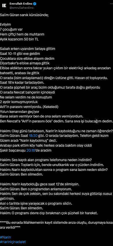 Screenshot 2024 11 07 At 18 39 16 1 Xte Emrullah Erdinc Salim Guran Sanik Kursusunde Evliyim 7 Cocugum Var Hem Ciftci Hem De Muhtarim Aylik Kazancim 50 Bin Tl Sabah Erken Uyandim Tarlaya Gittim Saat 10 11 Gibi Eve G