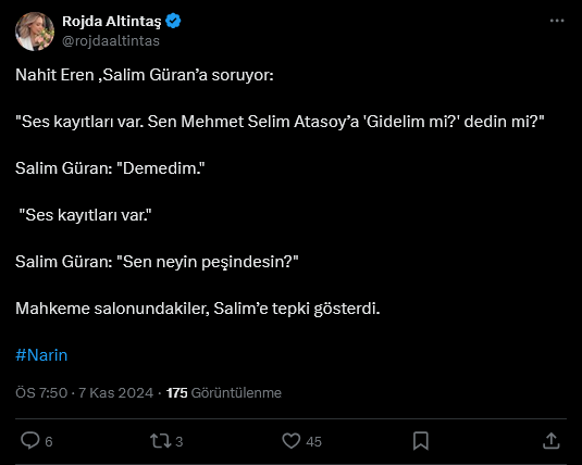 Screenshot 2024 11 07 At 19 51 51 1 Xte Rojda Altintas Nahit Eren Salim Gurana Soruyor Ses Kayitlari Var Sen Mehmet Selim Atasoya Gidelim Mi Dedin Mi Salim Guran Demedim Ses Kayitlari Var Salim Guran Sen Neyin Pes