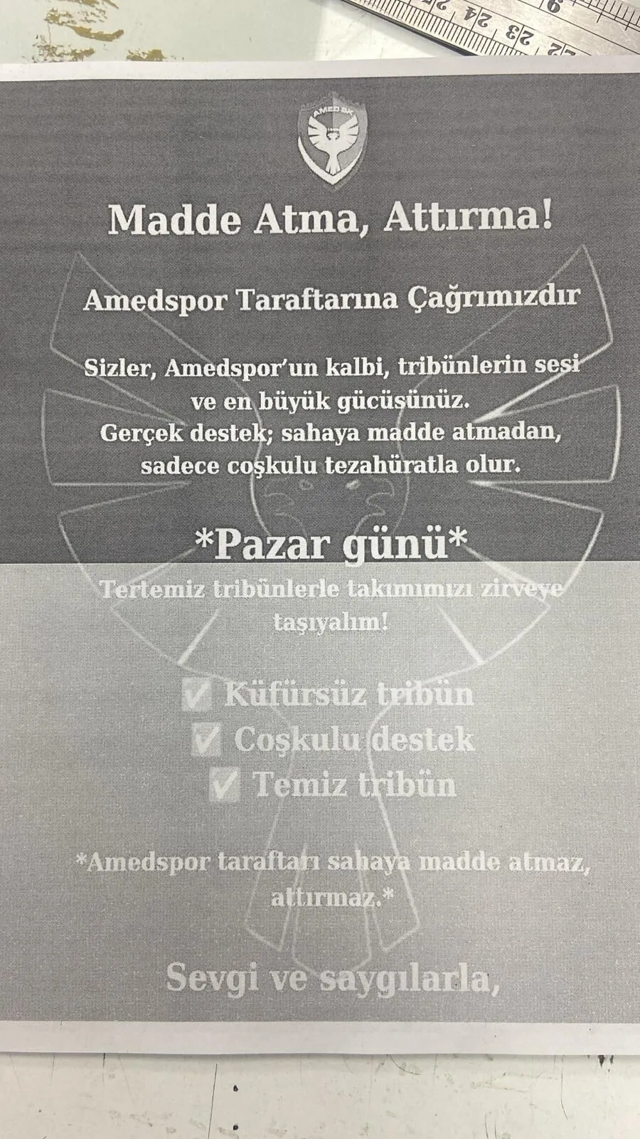 Amedspor Taraftar Platformu’ndan Tribünlere Çağrı1