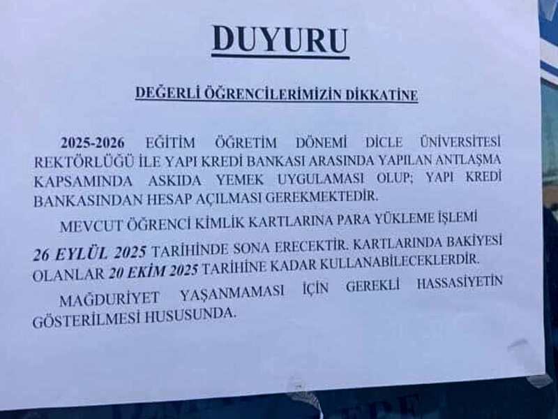 Diyarbakır’da Öğrenciler Üniversitede Banka Müşterisi Olmadan Yemek Yiyemiyecek2