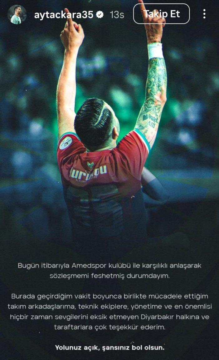 Amedspordan Ayrilan Aytac Karadan Anlamli Veda Mesaji 2