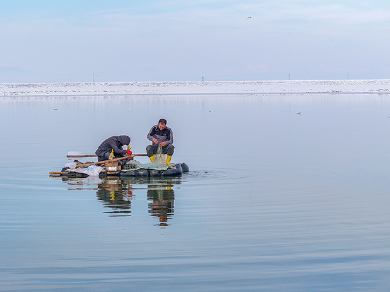 Diyarbakır’da Donan Baraj Gölünde Zorlu Av (2)
