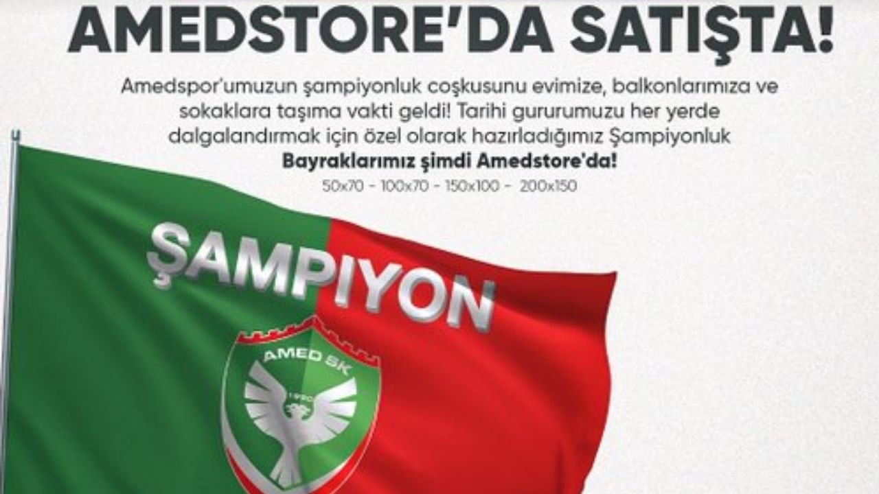 Amedspor'ta taraftara güzel haber: Şampiyonluk bayrakları satışta
