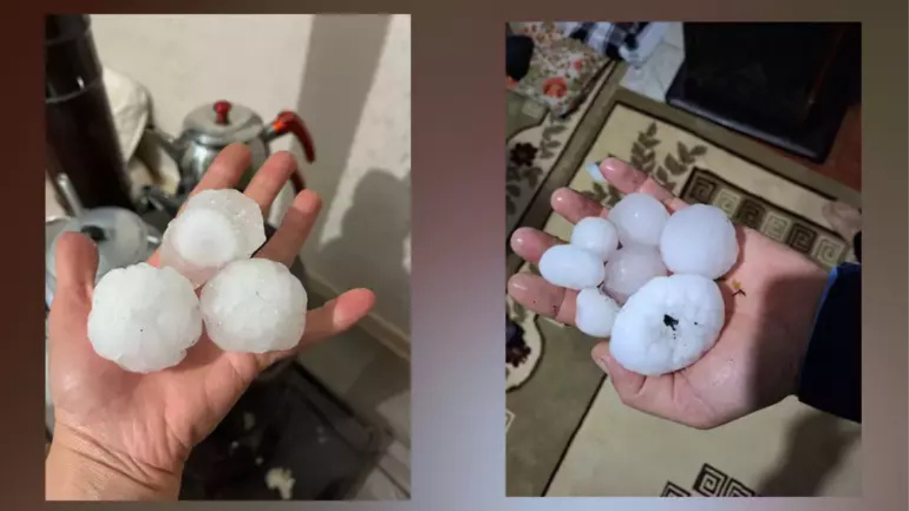 Diyarbakır’da ceviz büyüklüğünde dolu şaşkınlığı