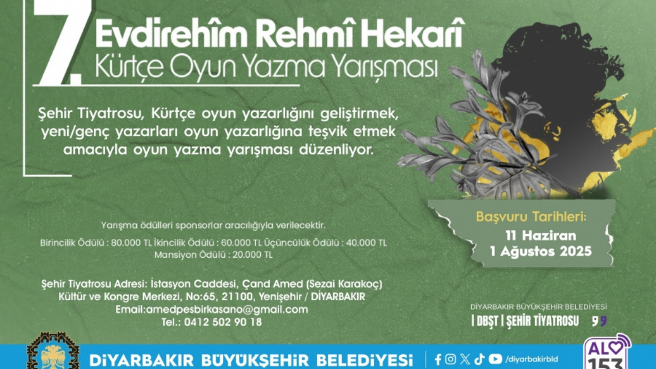 Diyarbakır’da Kürtçe oyun yazma yarışması başvuruları başladı