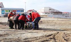 Ayağı kırılınca imdadına ambulans helikopter yetişti