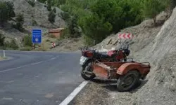 Çermik’te Sepetli Motosiklet Uçuruma Yuvarlandı