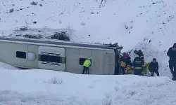 Erzincan'da yolcu otobüsü şarampole devrildi