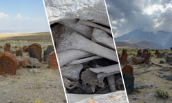 Mezarlıkta insan kemikleri yüzeye çıktı!