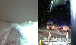 Diyarbakır’da karda mahsur kalan ambulans kurtarıldı