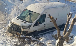Minibüs şarampole devrildi, sürücü ağır yaralandı