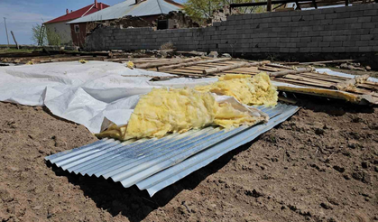 Bitlis’te çatı uçtu, hayvanlar telef oldu!