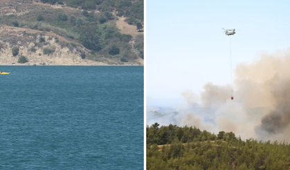 Yangın söndürme uçağı göle düştü