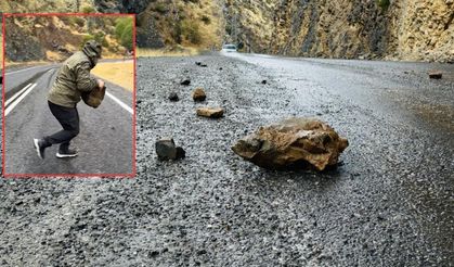 Hakkari'de kaya düşmesi: Dağcılar tek tek taşıdı