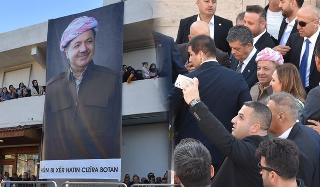 Mesut Barzani’ye Cizre’de sevgi seli ve coşkulu karşılama