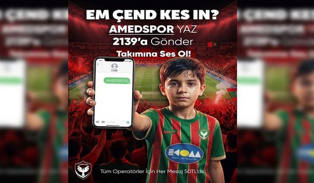 Amedspor’dan taraftara üç dilli SMS destek kampanyası