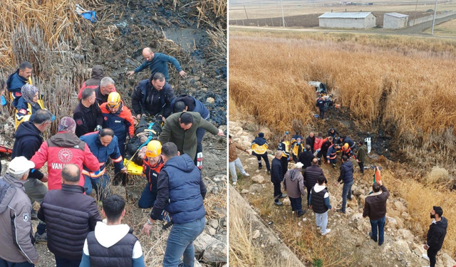 Van’da yolunda takla atan araç bataklığa uçtu: 5 yaralı
