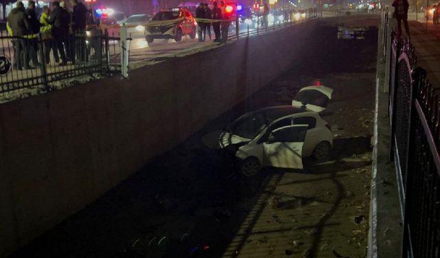 Malatya’da otomobil sulama kanalına düştü