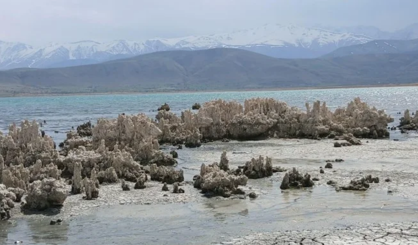 Van Gölü’nde su krizi: Kıyılar çekildi, göller kurudu
