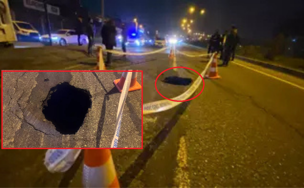 Diyarbakır’da yol çöktü; 1 metre çukur oluştu