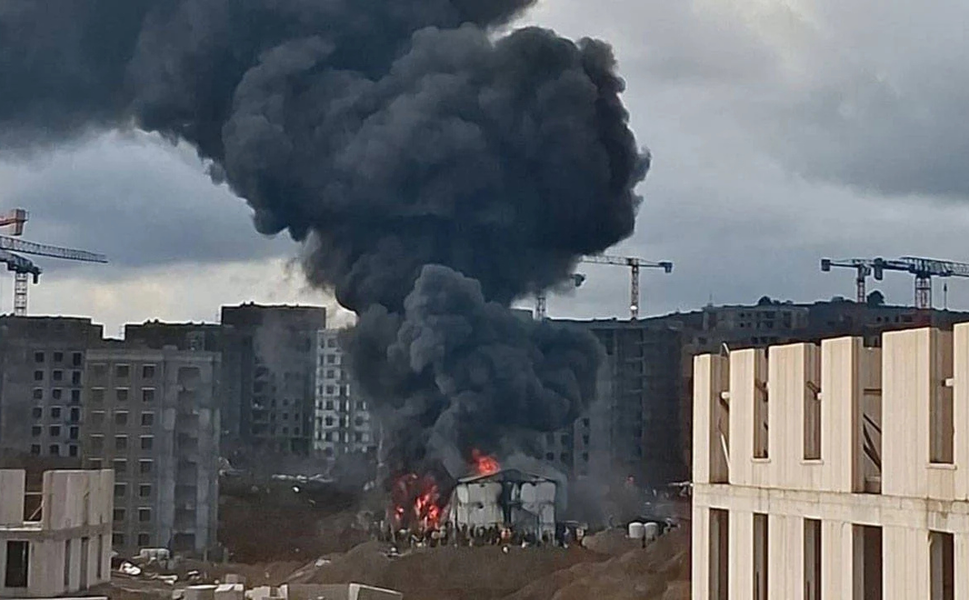 İşçi konteynerinde yangın çıktı!