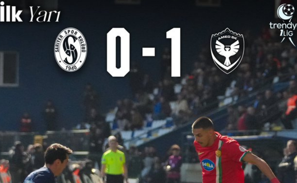 Sarıyer – Amedspor maçında ilk yarı sona erdi! Yeşil kırmızılılar önde